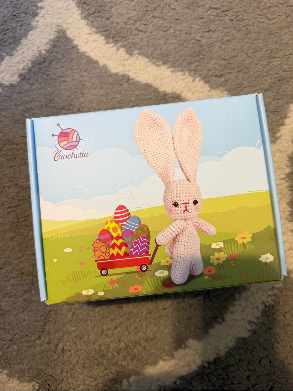 Pink Bunny Crochet Plush Toy - Soft Handmade Kids Toy